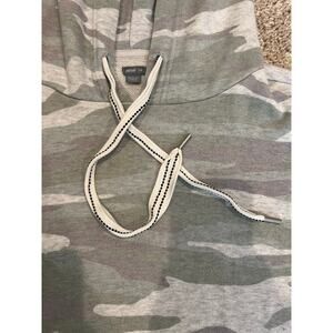 Aerie Sweatshirt Pullover Hoodie Muted Camo Green Grey Cuff Women's Large EUC